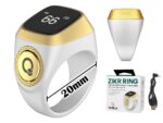 Smart Ring Tasbih Counter for Muslim Islamic Prayer - Digital Electronic Tally Zikr Ring (White, 20mm) - Image 3