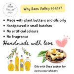 Multani mitti soap with Shea butter | Natural Cold process Handmade soap for Normal & Oily skin | Pure, Unscented | Pack of 3 x 40g, mooncake shape assorted prints - Image 3