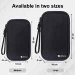Elfora Cable Organizer Pouch | Travel Organiser Bag | Double Layer Storage for USB Cables, Chargers, Earphone, Power Bank, Hard disc & Other Accessories | Durable Nylon Case with Mesh Pockets (Black) - Image 3