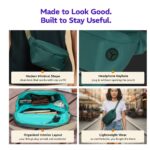 Provogue Nomad Waist Bag for Men & Women, Crossbody Waist Pouch with Zippered Compartment & Adjustable Strap,Multipurpose Fanny Pack for Travel & Outdoor Activities Chest Bag, Sage Green - Image 6