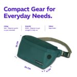 Provogue Nomad Waist Bag for Men & Women, Crossbody Waist Pouch with Zippered Compartment & Adjustable Strap,Multipurpose Fanny Pack for Travel & Outdoor Activities Chest Bag, Sage Green - Image 7