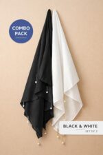 Women’s Pearl & Chain Embellished Hijab Dupatta | Pack of 2 (1 Black &1 White) | Lightweight Chiffon Scarf | Modern Contemporary Design - Image 4