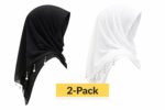 Women’s Pearl & Chain Embellished Hijab Dupatta | Pack of 2 (1 Black &1 White) | Lightweight Chiffon Scarf | Modern Contemporary Design - Image 5