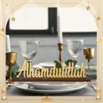 Curious Button Ramadan Table Centerpiece | Islamic Home Decor Alhamdulillah Sign, Wooden Ramadan Eid Mubarak Table Decor, Islamic Decorative Signage - Image 3