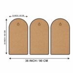 SAF Kaaba & Madina Islamic Arch Shape Set of 3 MDF Framed Painting for Home & Prayer Room Wall Décor | Ya Allah Calligraphy Religious Wall Frame (24 x 36 Inch) RPNM-32506 - Image 5