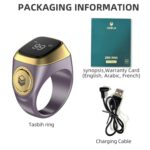 Smart Tasbih Zikr Ring, 20mm Muslim Digital Azan Alarm Clock, Tasbih Counter Smart Ring (Purple) - Image 7
