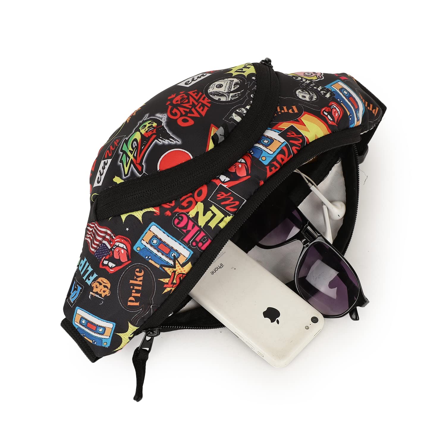 Waist Bag for Men,Women/Fanny Pack for Hiking Travel Camping Running Sports Outdoors/Money Belt with Adjustable Strap (Multicolor Green Zip) - Image 4