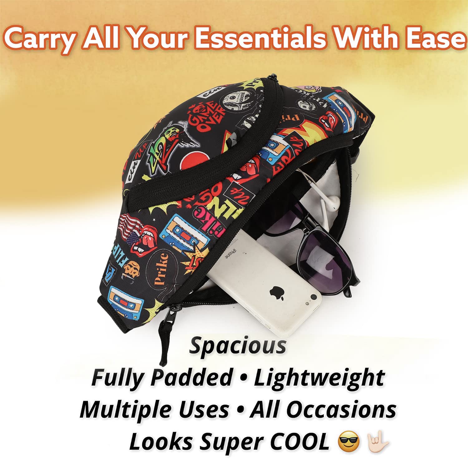 Waist Bag for Men,Women/Fanny Pack for Hiking Travel Camping Running Sports Outdoors/Money Belt with Adjustable Strap (Multicolor Green Zip) - Image 6