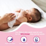 Vitalogy Mini Wet Wipes – 64 Count Pocket Wipes (8 Packs × 8 Wipes) | Alcohol & Fragrance Free | 99% Pure Water Baby & Adult Wet Tissues for Hand, Face & Travel Use (64, Pink) - Image 3