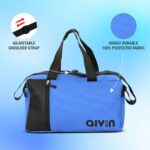 Aivin Square Unisex Bag (Blue-Black) | Small Travel Bag | Mens Gym Bag | Blue & Black Denim Travel Bag for Women - Image 4