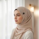 Cute Black & White Hijab Scarf Pin / Needle / Brooch - Image 3