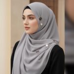 Cute Black & White Hijab Scarf Pin / Needle / Brooch - Image 6