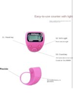 Digital Finger Tally Counter, Digital Electronic Tasbeeh Counters, Lap Track Handheld Clicker with Ring, Re-settable Digits Display Pack of 2 (colour will be sent as per availability) - Image 6