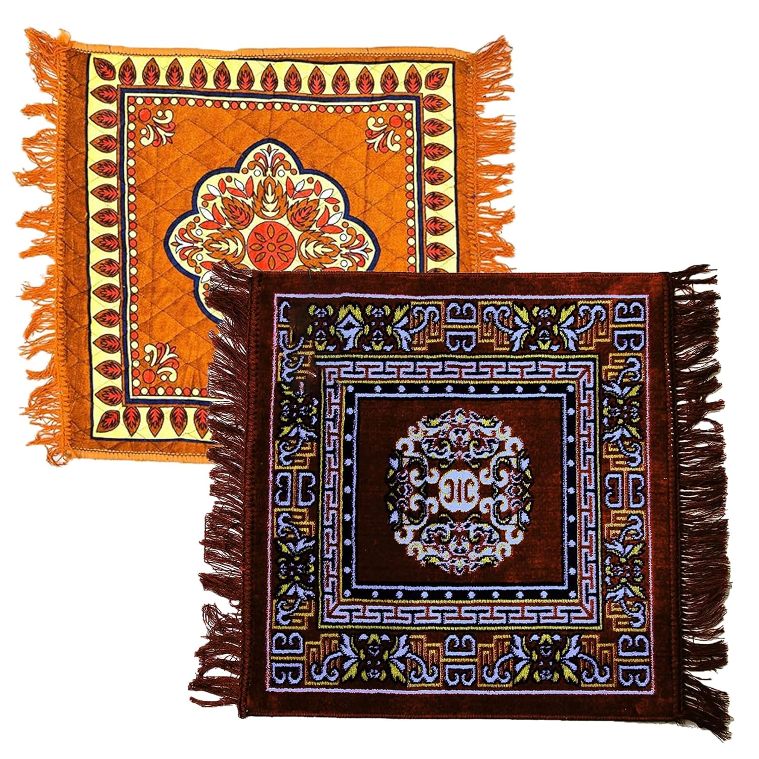 Elegant Prayer Mat Multipurpose Sitting Pooja Aasni Square Chatai Mat Comfortable Sitting Ideal for Pooja and Other Occasions Travel Mat Pack of 1(Random Color Will Be Sent) - Image 5