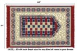 BSB HOME Prayer Aasan/Meditation Mat - Velvet Mat for Pooja, Meditation, Namaz - Maroon and Blue 70cm X 110cm - Perfect Aasan for Puja/Prayer - Floor Mat for Sitting, Multipurpose Rug - Image 3