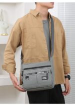 Sling Bag For Men, Polyester Crossbody Bag Small Messenger bag For Men & Women | Shopping, Travel & Business Trip Use Document Organizer Messenger Bag – 5 Pocket With Zipper - Image 3