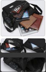 Sling Bag For Men, Polyester Crossbody Bag Small Messenger bag For Men & Women | Shopping, Travel & Business Trip Use Document Organizer Messenger Bag – 5 Pocket With Zipper - Image 5