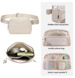 Belt Bag Waist Pack Bum Bag Crossbody Fanny Pack for Women and Men with Adjustable Strap Small Waist Pouch for Travel Workout Running Hiking(Off White) - Image 5