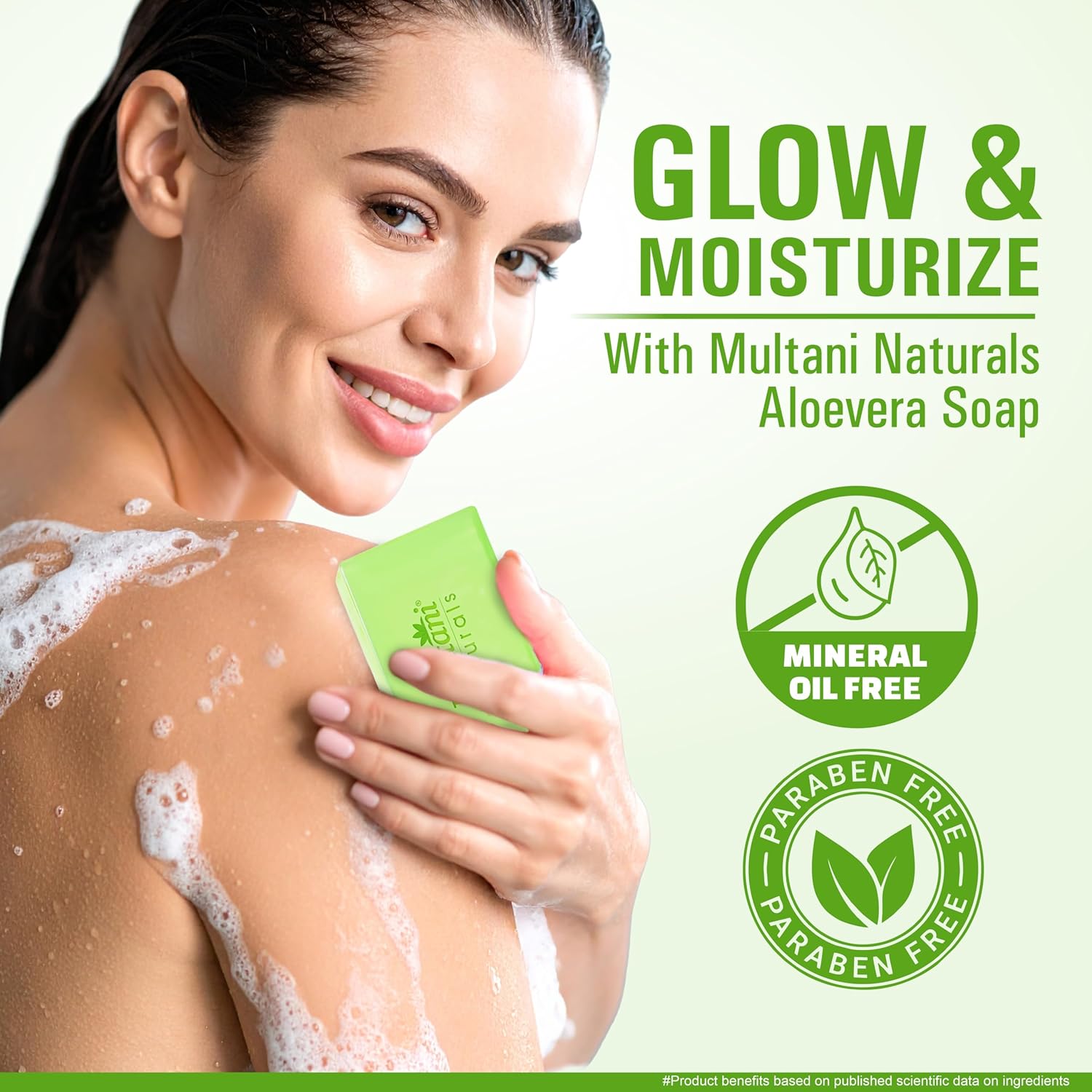 Multani Natural Aloe Vera Soap For Bath (125 Gm - Pack Of 3) | Helps In Reducing Acne | For Deep Hydration & Glow | For Pigmentatio & Sun Damage | Helps Rejuvenate Dull & Tired Skin | Paraben Free | Clinically Tested | For All Skin Types | Soap Bar For Men & Women - Image 3
