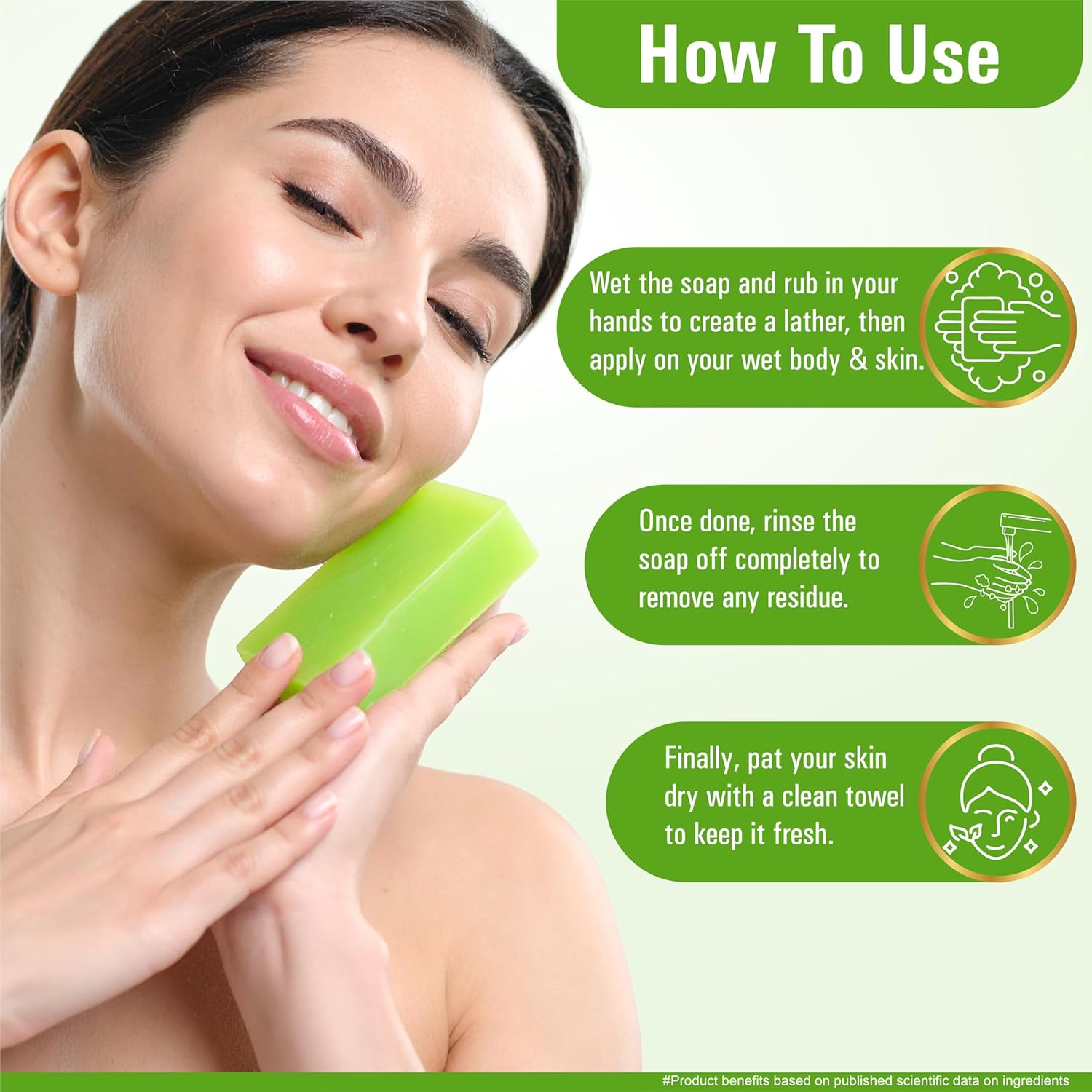 Multani Natural Aloe Vera Soap For Bath (125 Gm - Pack Of 3) | Helps In Reducing Acne | For Deep Hydration & Glow | For Pigmentatio & Sun Damage | Helps Rejuvenate Dull & Tired Skin | Paraben Free | Clinically Tested | For All Skin Types | Soap Bar For Men & Women - Image 6