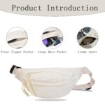 Fanny Bag for Women, Waist Bag for Women & Men, Crossbody Bag with Adjustable Strap, Stylish Waist Pack for Travel, Gym & Outdoor Activities, White - Image 3