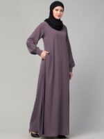 Muslim Closet� Women's Inner Abaya Dress With Cuff Sleeves And Side Pocket Made in Nida Matte Fabric - Image 4