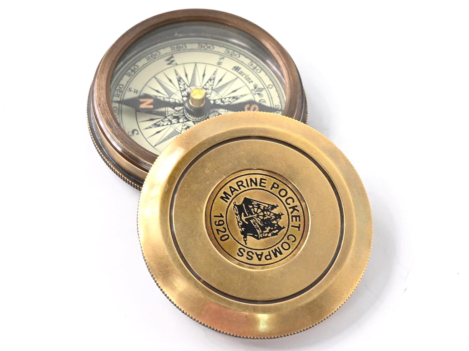 Vintage Brass Poem Compass | Handmade Marine Pocket Compass | Antique Nautical Gift for Travelers, Sailors & Collectors - Image 4