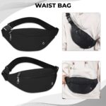 Kraptick Waist Bag, Fanny Pack & Crossbody Bag for Travel, Running, Hiking & Gym | Waterproof & Lightweight Bag | Adjustable Money Belt & Waist Pouch for Men & Women (Black) - Image 3