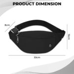 Kraptick Waist Bag, Fanny Pack & Crossbody Bag for Travel, Running, Hiking & Gym | Waterproof & Lightweight Bag | Adjustable Money Belt & Waist Pouch for Men & Women (Black) - Image 4