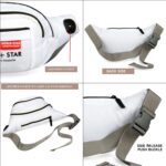 World Star Polyester Waist Pack Travel Handy Hiking Zip Pouch Document Money Phone Belt Sport Bag for Men and Women and Adult | White | Fluffy White Waist Bag - Image 4
