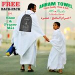 Men's Ihram for Hajj and Umrah - 2 Piece Towels Ihram 114cmx228cm - Ahram - Ehram - Hygienic Sweat Absorbent Soft and Comfortable with Complimentory Backpack - Image 3