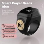 Smart Tasbih Zikr Ring,20mm (10) Muslim Digital Azan Alarm Clock,APP Support Digital Counter Prayer Reminder Rings, Waterproof 4 Digit Finger Counter for Muslims - Image 3