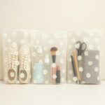 PulGos Pack of 5 Multipurpose Storage Bags – Frosted Semi-Transparent Travel Pouches with Daisy Print | Reusable Zip Bags for Toiletries, Makeup, Shoes & Gifting | Travel Packing Cubes - Image 3