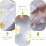 PulGos Pack of 5 Multipurpose Storage Bags – Frosted Semi-Transparent Travel Pouches with Daisy Print | Reusable Zip Bags for Toiletries, Makeup, Shoes & Gifting | Travel Packing Cubes - Image 5