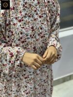 Belladona Islamic Prayer Dress - red Flower Print - Image 3
