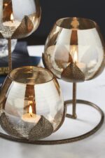 3pc Ancient Bronze - Gold Glass Candle Holders - 3- Candlesticks Holders Gold Glass Candle for Home Decoration Dinning Table Decoration Candle Wedding Holiday Décor - Image 7