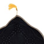 Prayer Rug Soft Turkish Portable Muslim Prayer Mat for Adults Men Women Kids Black - Image 3