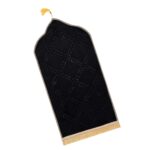 Prayer Rug Soft Turkish Portable Muslim Prayer Mat for Adults Men Women Kids Black - Image 5