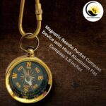 Brass Magnetic Needle Pocket Compass Device with Hook Aluminium Flat Compass 1.5 inches - Image 4