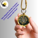 Brass Magnetic Needle Pocket Compass Device with Hook Aluminium Flat Compass 1.5 inches - Image 9