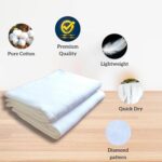 Ahram Ihram Ehram Fabric Set Hajj Umrah Ziyarah or Hajj and Umrah White New Terry Saudi Desert Dress | Pack of 1 - Image 3