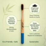 Biodegradable Bamboo Toothbrush – Family Pack | Natural Wooden Toothbrush with Soft BPA-Free Bristles | Eco-Friendly, Organic, Zero Waste Oral Care for Adults & Kids (Pack of 4) - Image 6