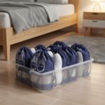 Shoe Storage Items, Featuring a Transparent Window - Durable, Dust-Proof Non-Woven Fabric Storage Bags with Drawstring Closure, Suitable for Both Men and Women (Blue, Set of 15) - Image 7