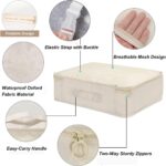 KRLZ 7 PCS Travel Organiser Packing Bags Packing Cubes Travel Luggage Packing Organizers Clothes Shoes Cosmetics Toiletries Storage Bags (Beige) - Image 3