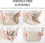 KRLZ 7 PCS Travel Organiser Packing Bags Packing Cubes Travel Luggage Packing Organizers Clothes Shoes Cosmetics Toiletries Storage Bags (Beige) - Image 7