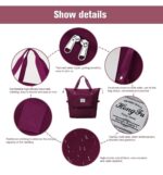 Umadiya Womens Large Capacity Folding Travel Tote Bag|Oxford Fabric Waterproof Lightweight Foldable Duffel Bag Portable Expandable Travel Bag|Dry And Wet Carry On Bag(Colors As Per Stock),White - Image 4