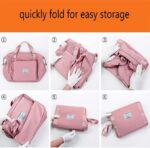 Umadiya Womens Large Capacity Folding Travel Tote Bag|Oxford Fabric Waterproof Lightweight Foldable Duffel Bag Portable Expandable Travel Bag|Dry And Wet Carry On Bag(Colors As Per Stock),White - Image 5