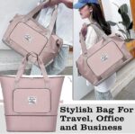 Umadiya Womens Large Capacity Folding Travel Tote Bag|Oxford Fabric Waterproof Lightweight Foldable Duffel Bag Portable Expandable Travel Bag|Dry And Wet Carry On Bag(Colors As Per Stock),White - Image 7