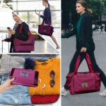 Umadiya Womens Large Capacity Folding Travel Tote Bag|Oxford Fabric Waterproof Lightweight Foldable Duffel Bag Portable Expandable Travel Bag|Dry And Wet Carry On Bag(Colors As Per Stock),White - Image 9