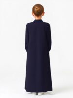 Girls Abaya Muslim Dress with Front Zipper 2 Pockets Dress Long Sleeve Solid Islamic Prayer Clothes for Kids - Image 3
